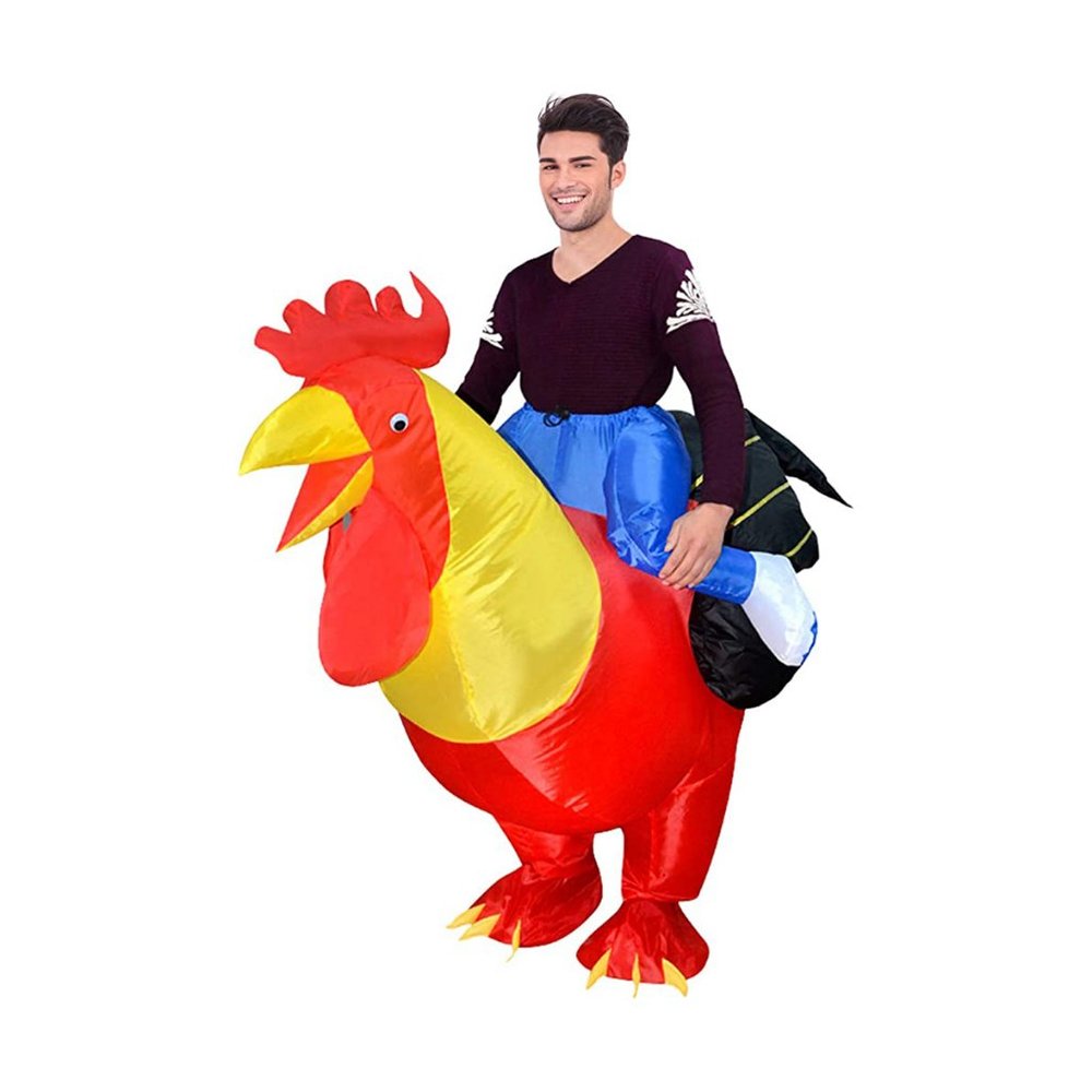 Riding Red Rooster Inflatable Costume
